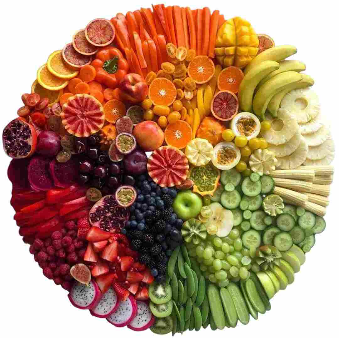 Bag Of Green Color-coordinated fruit / vegetable grazing tray